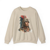 Inca Warrior Watercolor Art and Tribal Pattern Unisex Sweatshirt