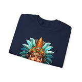 Aztec Royal Warrior Queen Portrait Illustration Unisex Sweatshirt