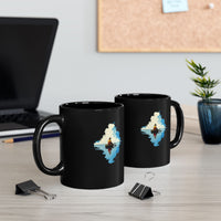 Lake Titicaca Minimalist Landscape Black Mug
