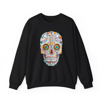 Neon Circuit Aztec Skull Cartoon Style Unisex Sweatshirt