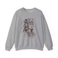 Aztec Warrior Woman Jaguar Spirit Sketch Unisex Sweatshirt