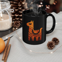 Minimalist Inca Llama Sandstone Petroglyph Black Mug
