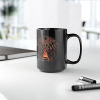 Sacred Fire Tribal Ceremony Glyph Style Black Mug