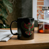 Pixel Art Quetzalcoatl Retro Boss Style Black Mug