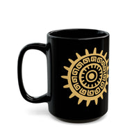 Aztec Mayan Totem Sun Symbol Black Mug