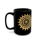 Aztec Mayan Totem Sun Symbol Black Mug