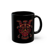 Aztec Fire Warrior Mask Black Mug