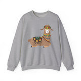 Resting Alpaca In Traditional Ornaments Unisex Sweatshirt