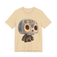 Glow-Eyed Aztec Skull Chibi Unisex T-Shirt