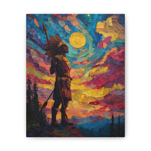 Sunrise Spirit of the Aztec Warrior Canvas