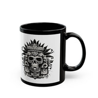 Ah Puch Death God Petroglyph Skull Black Mug