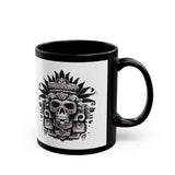 Ah Puch Death God Petroglyph Skull Black Mug