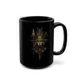 Golden Shaman Tribal Symbol Line Art Black Mug