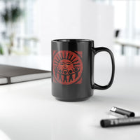 Radiant Tribal Sun Worship Inca Style Black Mug