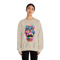 Neon Graffiti Mayan Skull Cartoon Style Unisex Sweatshirt