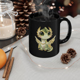 Chibi Quetzalcoatl Feathered Serpent Black Mug