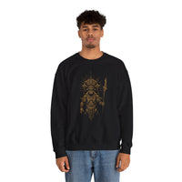 Warrior Shaman Tribal Glyph Gold Line Unisex Sweatshirt