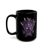 Aztec Shadow Warrior God with Glowing Eyes Black Mug