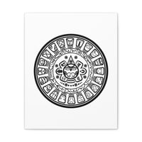 Aztec Calendar Illustration Canvas