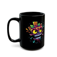 Cyber Aztec Skull Cartoon Style Black Mug