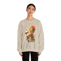 Cute Chibi Inca Warrior and Llama Cartoon Unisex Sweatshirt