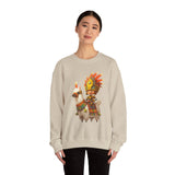 Cute Chibi Inca Warrior and Llama Cartoon Unisex Sweatshirt