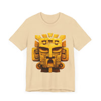 Golden Warrior Mask Andean Glyph Style Unisex T-Shirt