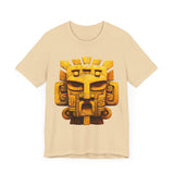 Golden Warrior Mask Andean Glyph Style Unisex T-Shirt