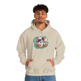 Aztec Floral Cow Skull on Turquoise Pattern Unisex Hoodie