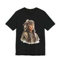 Inca Warrior Woman with Feathered Headdress Watercolor Unisex T-Shirt