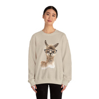 Cute Alpaca With Glasses Watercolor Illustration Unisex Sweatshirt