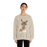 Cute Alpaca With Glasses Watercolor Illustration Unisex Sweatshirt