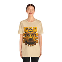 Ancient Andean Warrior Mask Golden Glyph Style Unisex T-Shirt