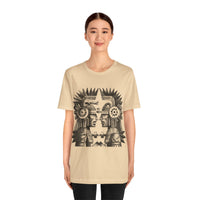 Mirrored Aztec Warriors in Glyph Style Unisex T-Shirt