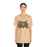 Sunset Desert Scene with Aztec Tribal Skull Unisex T-Shirt