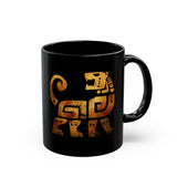 Aztec Jaguar Warrior Glyph Symbol Black Mug