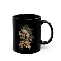 Watercolor Tribal Aztec Warrior Black Mug