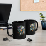 Urban Feather Headdress Graffiti Black Mug