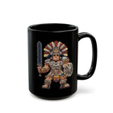 Aztec Blade Hero Pixel Art Black Mug
