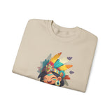 Aztec Chibi Girl with Jaguar Cub Warrior Culture Unisex Sweatshirt