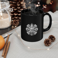 Aztec Cosmology Nahui Ollin Black Mug