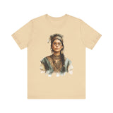Inca Warrior Woman Watercolor Portrait and Tribal Jewelry Unisex T-Shirt