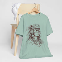 Aztec Warrior Woman Jaguar Spirit Sketch Unisex T-Shirt