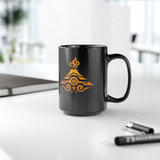 Tribal Volcano Spiral Smoke Glyph Style Black Mug