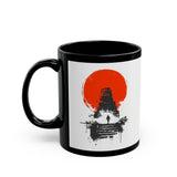 Tikal Mayan Temple Minimalist Art Black Mug
