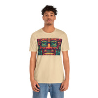 Neon Aztec Mask God Illustration Unisex T-Shirt