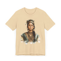 Inca Warrior Woman Watercolor Portrait and Tribal Jewelry Unisex T-Shirt