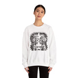 Mirrored Aztec Warriors in Glyph Style Unisex Sweatshirt