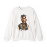 Inca Warrior Woman Watercolor Portrait and Tribal Jewelry Unisex Sweatshirt