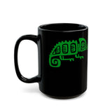 Mesoamerican Chameleon Symbol Black Mug